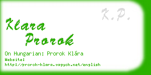 klara prorok business card